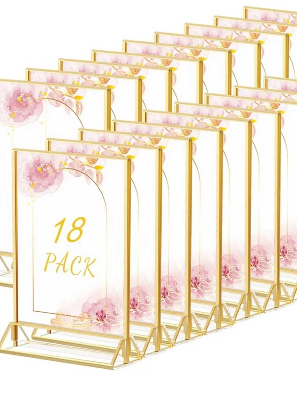 17 Pack Gold Sign Holders 4x6'' Acrylic Double Sided Table Menu Display Stand - Picture 5 of 5